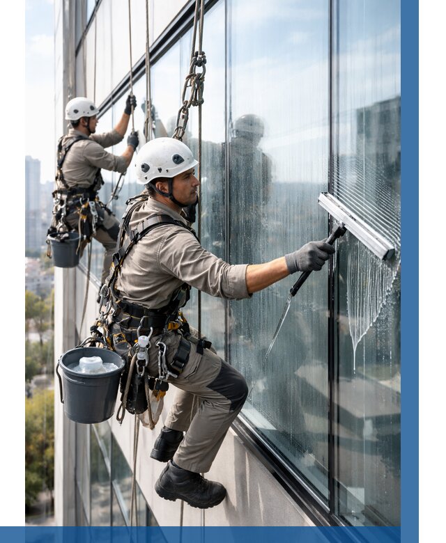 Мойка окон альпинистами в Карабулаке от 4648 р. | ВЫСОТНИК-Крб