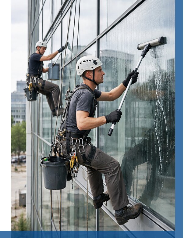 Мойка витражей альпинистами в Карабулаке от 723 р. под ключ|ВЫСОТНИК-Крб