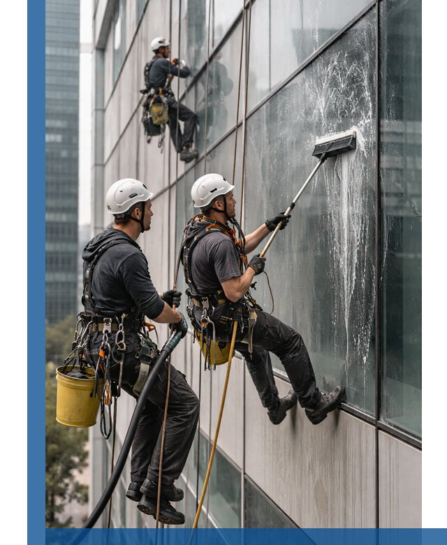 Профессиональная высотная мойка фасадов зданий в Карабулаке
