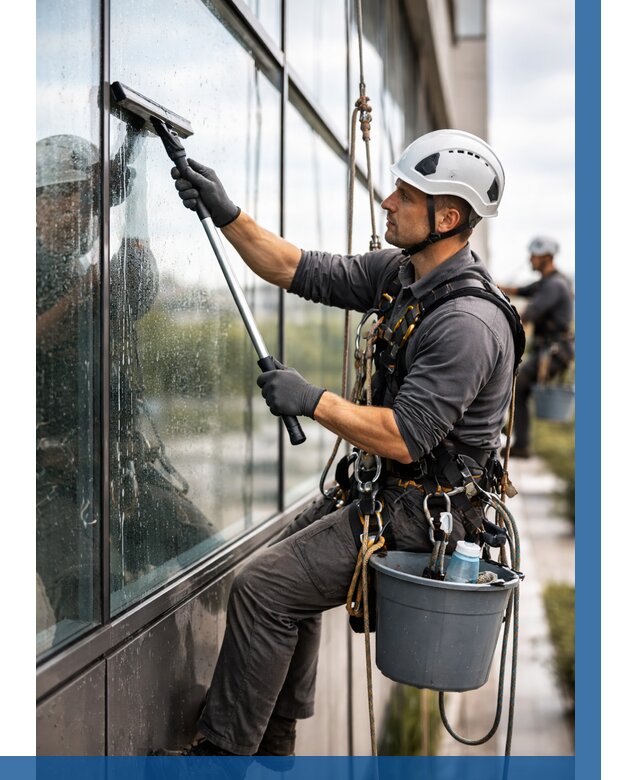 Мойка стеклянных фасадов в Карабулаке от 207 р. | ВЫСОТНИК-Крб