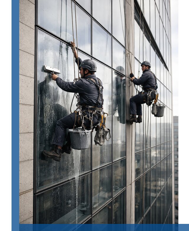 Профессиональная мойка стеклянных фасадов зданий в Карабулаке