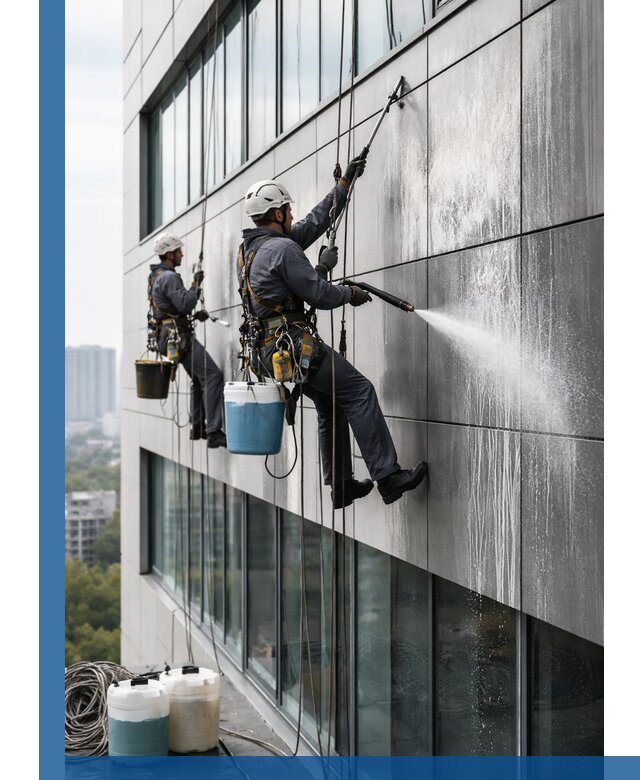 Профессиональная мойка вентилируемых фасадов в Карабулаке