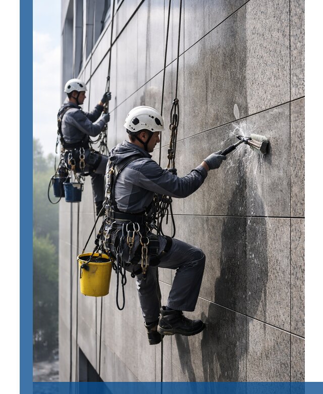 Профессиональная мойка фасада из керамогранита в Карабулаке