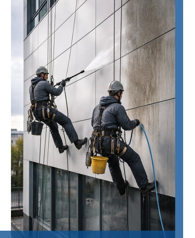 Мойка фасада из композита в Карабулаке по цене от 310 р. | ВЫСОТНИК-Крб