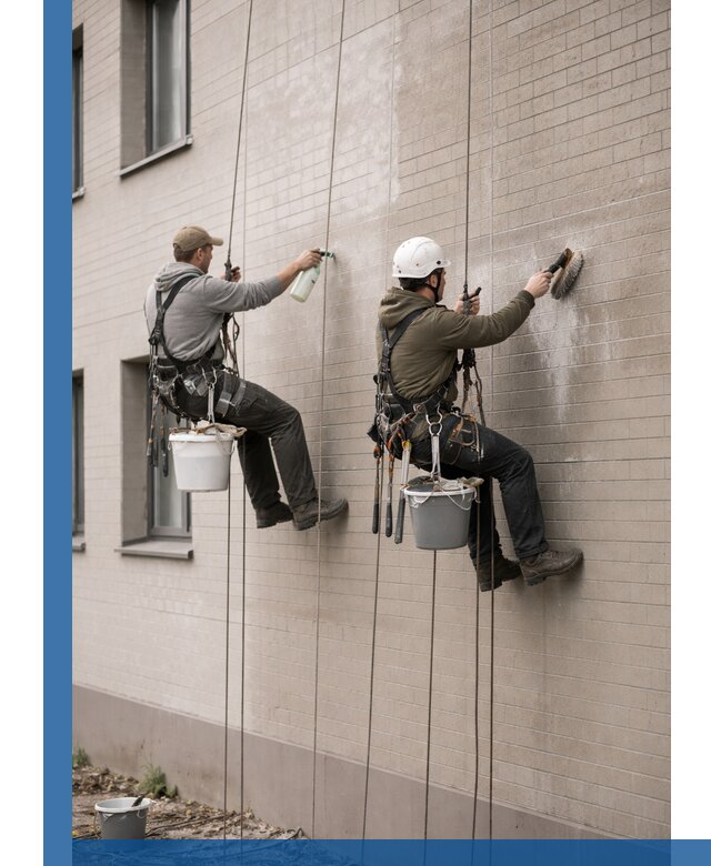 Удаление высолов с фасада зданий в Карабулаке без повреждений и следов