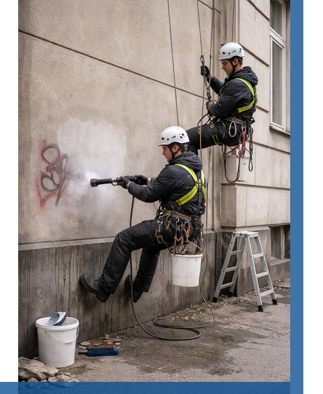 Удаление граффити с фасада в Карабулаке от 4648 р. | ВЫСОТНИК-Крб