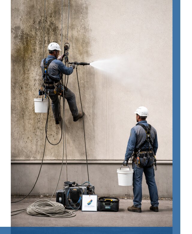 Очистка фасада от плесени в Карабулаке от 310 р. | ВЫСОТНИК-Крб