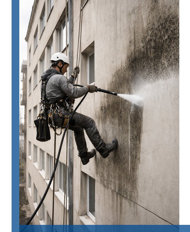 Профессиональная очистка фасадов от плесени в Карабулаке