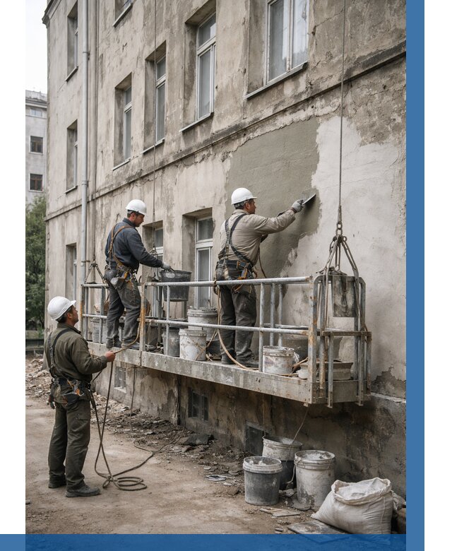 Капитальный ремонт фасада в Карабулаке от 4338 р. | ВЫСОТНИК-Крб