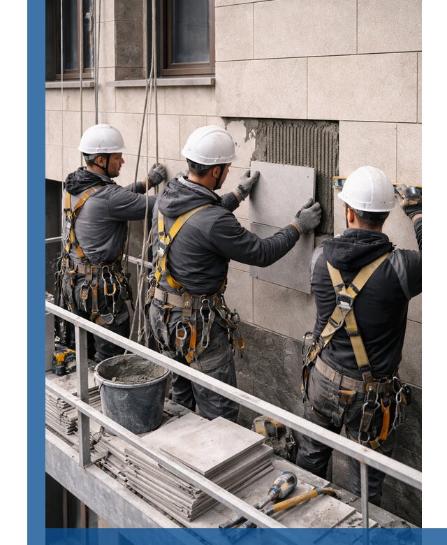 Ремонт облицовки фасада плиткой в Карабулаке с гарантией