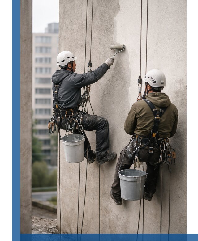 Покраска фасадов высотными альпинистами в Карабулаке с гарантией