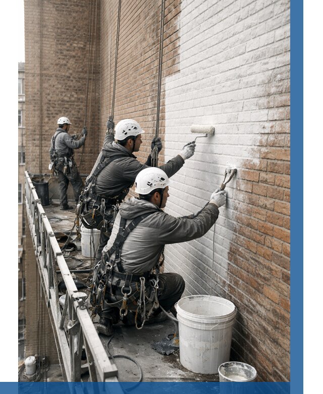 Покраска кирпичного фасада в Карабулаке от 362 р. | ВЫСОТНИК-Крб