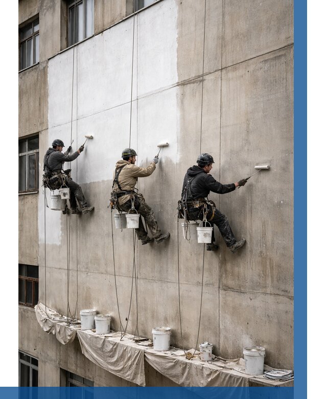 Покраска бетонного фасада в Карабулаке от 362 р за м2 | ВЫСОТНИК-Крб