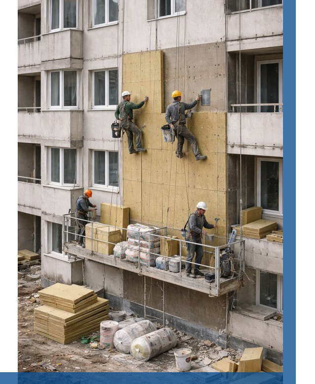 Утепление фасада минватой в Карабулаке от 1549 р. | ВЫСОТНИК-Крб