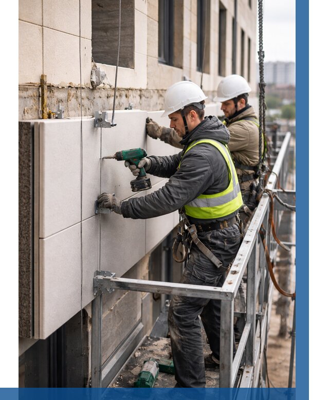 Монтаж фасадных термопанелей в Карабулаке от 1549 р. | ВЫСОТНИК-Крб