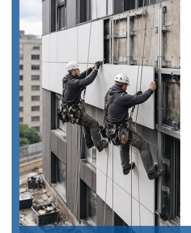 Монтаж композитных панелей фасада в Карабулаке под ключ