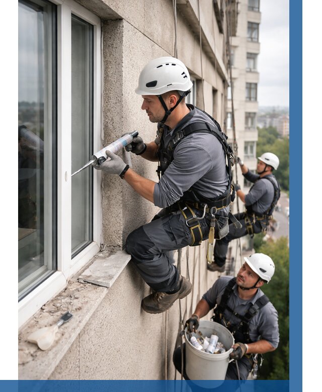 Герметизация оконных швов снаружи в Карабулаке от 1549 р. | ВЫСОТНИК-Крб