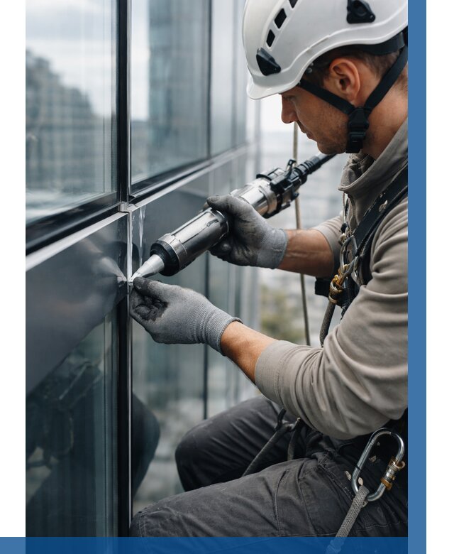 Герметизация стыков витража в Карабулаке от 1239 р. | ВЫСОТНИК-Крб