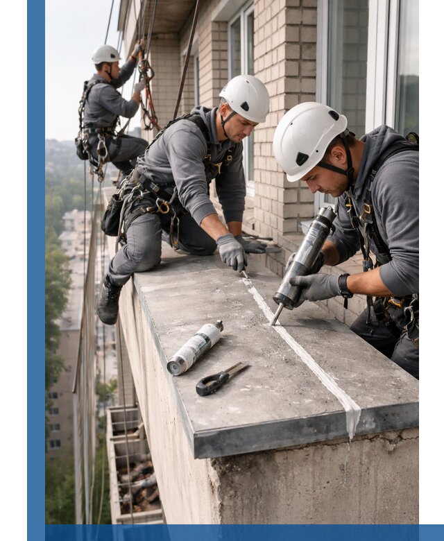 Герметизация балконного козырька в Карабулаке профессионально