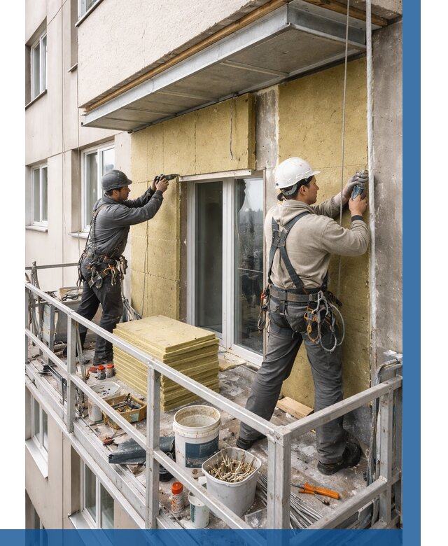 Утепление балкона снаружи в Карабулаке от 1653 р. под ключ ВЫСОТНИК-Крб