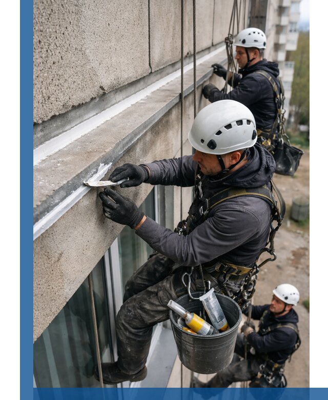 Герметизация примыкания балкона в Карабулаке под ключ с гарантией