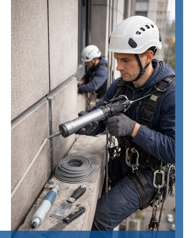 Герметизация деформационных швов фасада в Карабулаке от 723 | ВЫСОТНИК-Крб