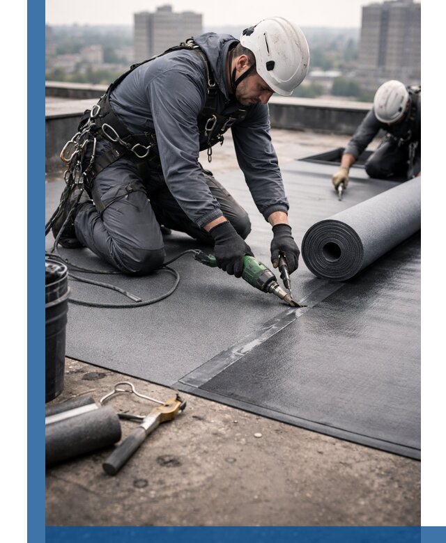 Ремонт мягкой кровли в Карабулаке с выездом промальпинистов