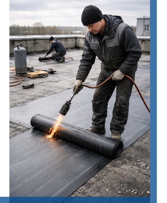 Ремонт наплавляемой кровли в Карабулаке от 723 р. | ВЫСОТНИК-Крб