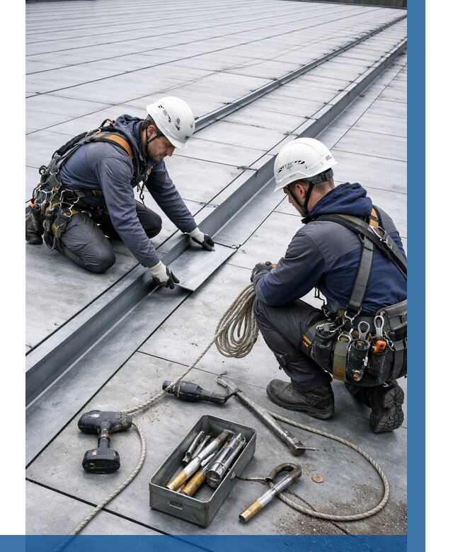 Ремонт фальцевой кровли в Карабулаке от 723 р. | ВЫСОТНИК-Крб