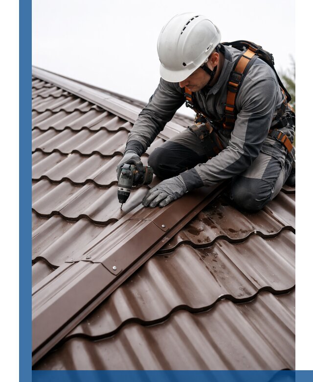 Ремонт металлочерепицы на крыше в Карабулаке профессионально