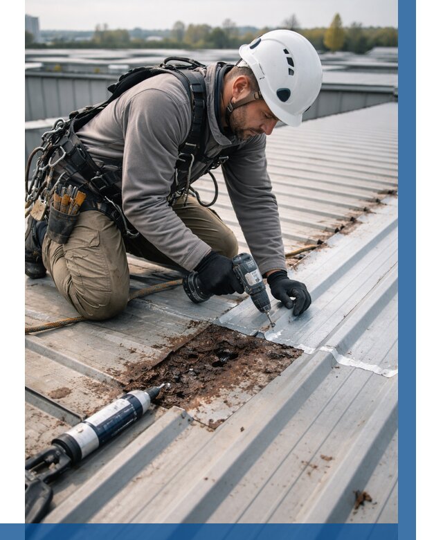 Ремонт профнастила на кровле в Карабулаке от 723 р. | ВЫСОТНИК-Крб