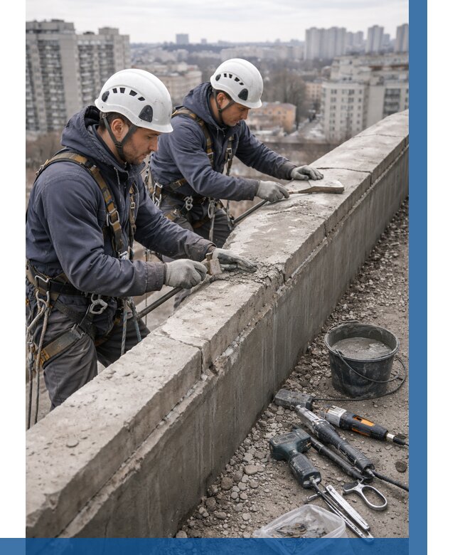 Ремонт парапета на кровле в Карабулаке от 1549 р. | ВЫСОТНИК-Крб