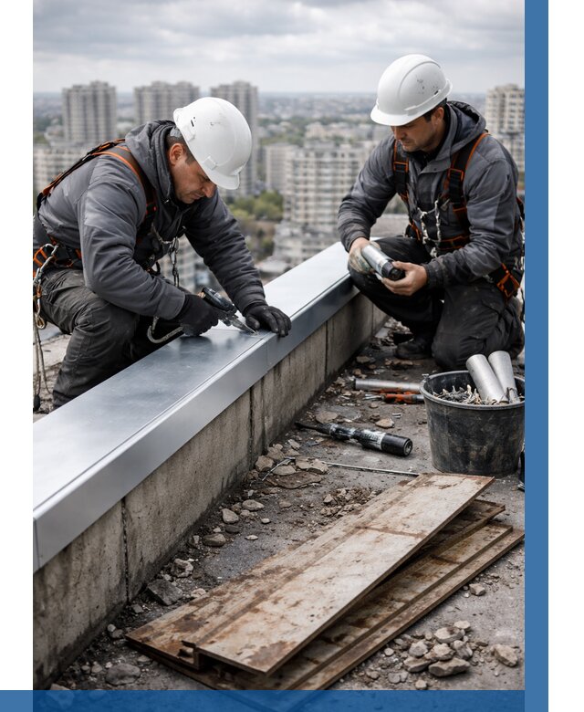 Замена парапетных крышек под ключ в Карабулаке от 1239 р. | ВЫСОТНИК-Крб