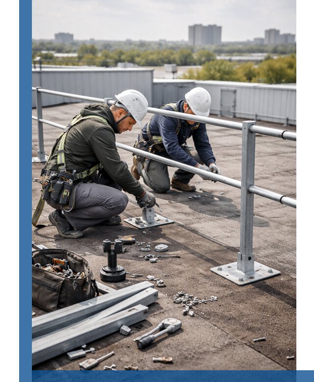 Монтаж кровельного ограждения в Карабулаке под ключ с гарантией