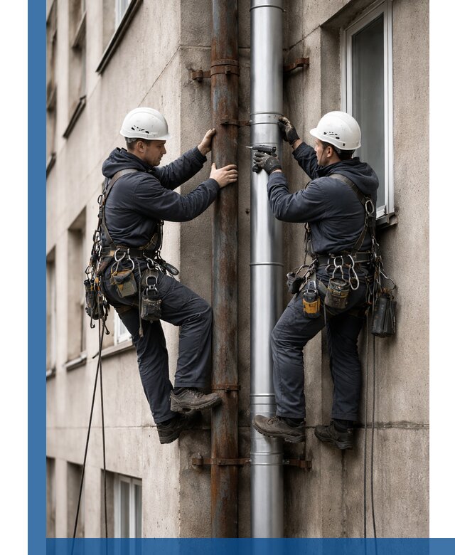 Замена водосточных труб в Карабулаке: монтаж и демонтаж под ключ