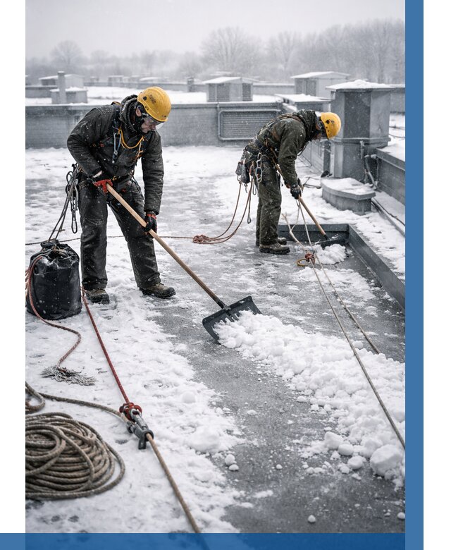 Очистка крыши от снега в Карабулаке от 7747 р. | ВЫСОТНИК-Крб