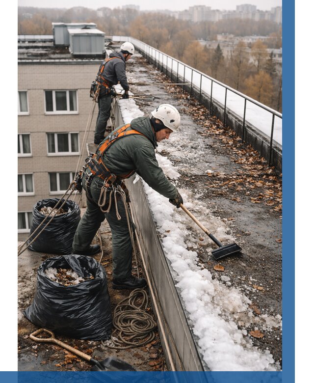 Очистка кровли по периметру в Карабулаке от 568 р. | ВЫСОТНИК-Крб