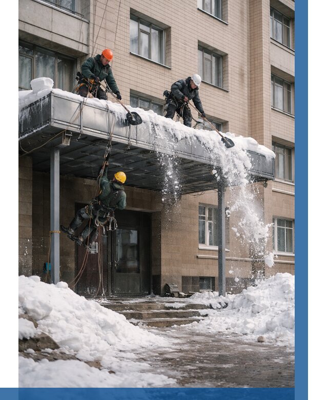 Очистка козырьков от снега в Карабулаке от 3615 р. | ВЫСОТНИК-Крб