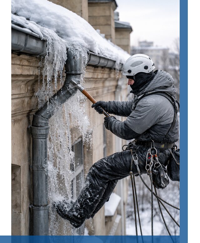 Очистка водостоков от льда в Карабулаке от 3615 р. | ВЫСОТНИК-Крб
