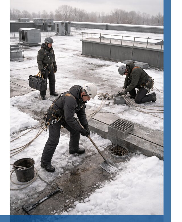 Абонентское обслуживание кровли зимой в Карабулаке от 8263 р. | ВЫСОТНИК-Крб