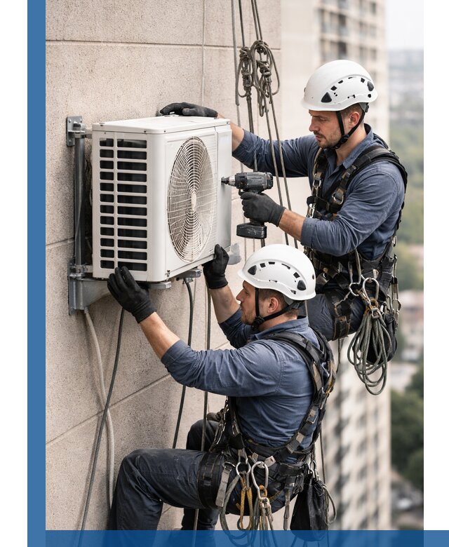 Монтаж внешнего блока кондиционера в Карабулаке установка и крепление