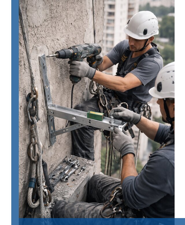 Установка кронштейнов кондиционера и крепежа в Карабулаке
