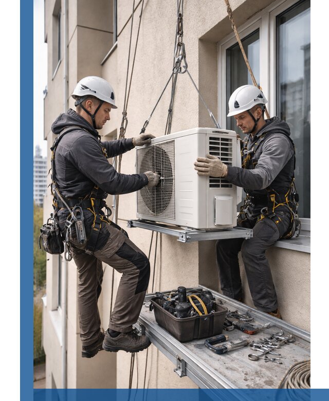 Перенос внешнего блока кондиционера в Карабулаке с монтажом и крепежом