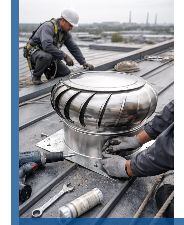 Установка дефлекторов на кровле в Карабулаке профессионально