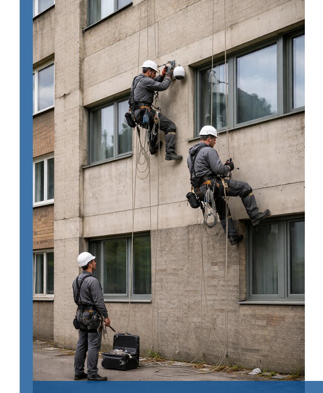 Монтаж фасадных камер видеонаблюдения в Карабулаке под ключ