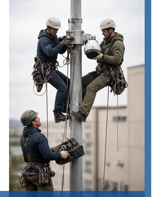 Установка видеокамер на мачте в Карабулаке от 8780 р. | ВЫСОТНИК-Крб