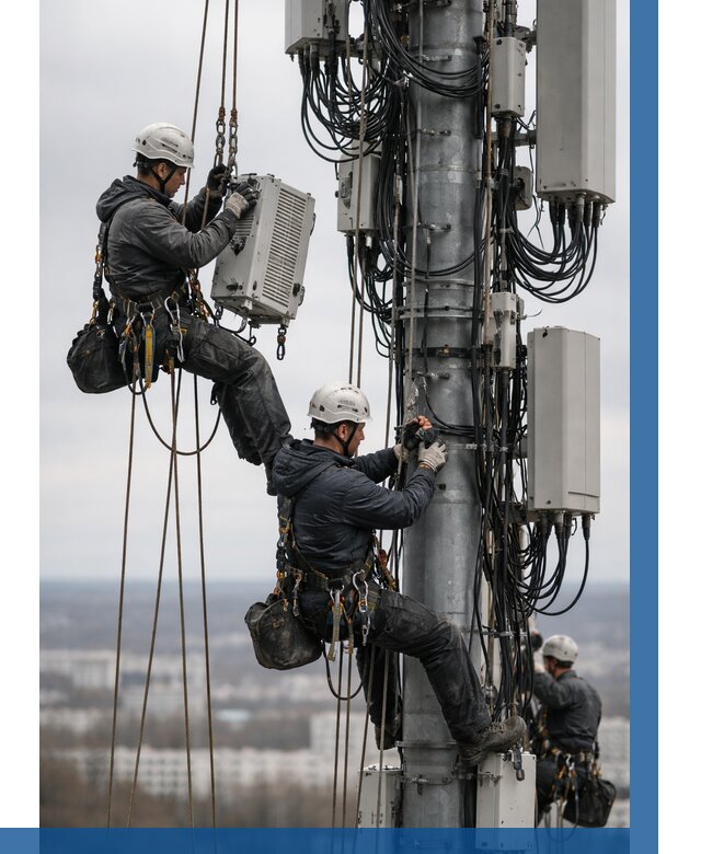 Монтаж оборудования связи на мачте в Карабулаке от 7747 р. | ВЫСОТНИК-Крб