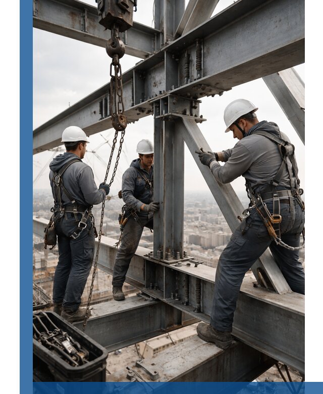 Профессиональный монтаж металлоконструкций на высоте в Карабулаке