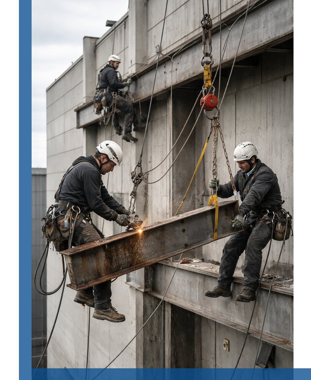 Демонтаж металлоконструкций на высоте в Карабулаке под ключ