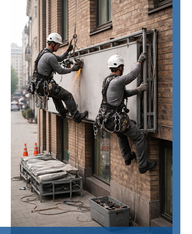 Демонтаж рекламной вывески в Карабулаке от 6714 р. | ВЫСОТНИК-Крб